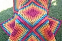 Squared Waffle Rainbow Free Crochet Pattern