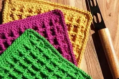 Waffle Stitch Dishcloth Free Crochet Pattern