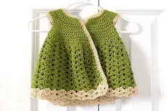 Baby Girl Meadow Cardigan Dress Free Crochet Pattern