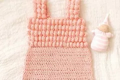 Popcorn Candy baby Dress Free Crochet Pattern