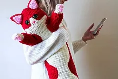 Valentine Kitty Pillow Free Crochet Pattern