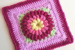 Large Popcorn Flower Free Crochet Pattern