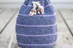 Simple Drawstring Bag Free Crochet Pattern