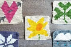 Tapestry Daffodil Afghan Square Free Crochet Pattern