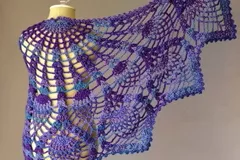 Pineapple Peacock Shawl Free Crochet Pattern