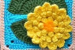 Water Lily Pad Granny Square Free Crochet Pattern