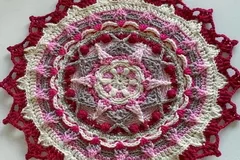 Hollyhocks mandala Free Crochet Pattern