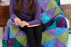 Granny Triangles Throw Free Crochet Pattern