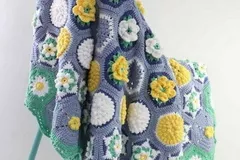 Hexagon Water Garden Blanket Free Crochet Pattern