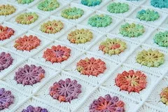 Floral Motif Afghan Baby Blanket Free Crochet Pattern