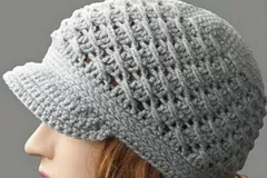 Cross-Over Long DC Newsboy Hat Free Crochet Pattern