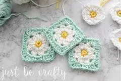 Daisy Granny Square Motif Free Crochet Pattern and Video Tutorial