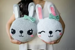 Snuggle Bunny Pillow Free Crochet Pattern