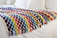 Rainbow Chic Blanket Free Crochet Pattern