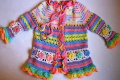 Little Girl’s Colorful Summer Coat Free Crochet Pattern