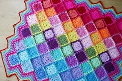 Happy Harlequin Blanket Free Crochet Pattern