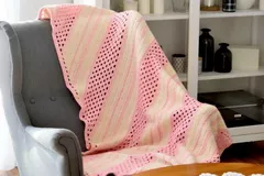 Diagonal Stone Blanket Free Crochet Pattern