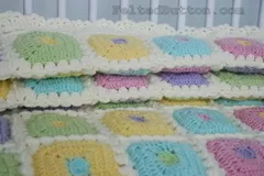 Colorful Puffy Patch Baby Blanket Crochet Pattern