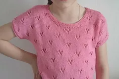 T-shirt crocheted from semi-cotton