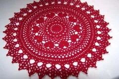 Valentine Ring of Hearts Crochet Doily