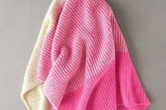 Colorblock Jute Stitch Blanket Free Knitting Pattern