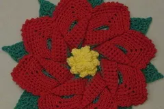 Poinsettia Hot Pad Free Crochet Pattern