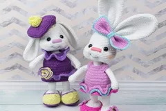 Crochet Pretty Bunny Amigurumi in Dress Free Pattern