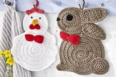 Rabbit and Chicken Potholders Free Crochet Pattern