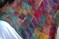 Continuous Mitered Square Blanket Free Crochet Pattern