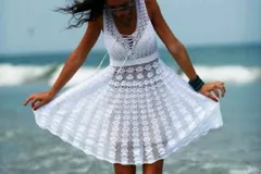 Summer White Dress Free Crochet Pattern Sizes: S- L, XL-XXXL