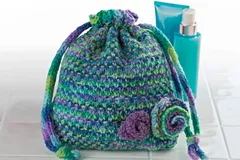 Crochet small drawstring pouch pattern