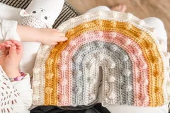 Crochet rainbow pillow pattern