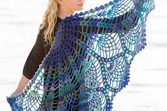 Peacock crochet shawl