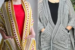 Perfect pocket shawl free crochet pattern