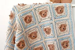 Crochet bear blanket