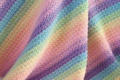 Pastel rainbow crochet blanket