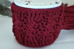 Cabled Ice Cream Cozy and Drink Mitt