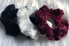 Ruffle and Sleek Crochet Scrunchies