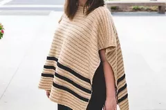 Striped Crochet Poncho