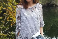 Pineapple Lace Crochet Poncho