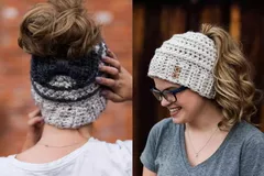 Chunky Crochet Ponytail Hat