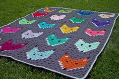 C2C Fox Crochet Baby Blanket Free Pattern