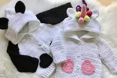 Crochet Animal Cardigan Patterns (Panda and Unicorn)