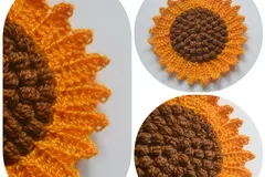 Sunflower potholder crochet pattern