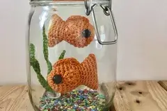 Crochet fish in a jar