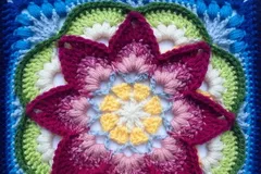 Crochet lotus flower square