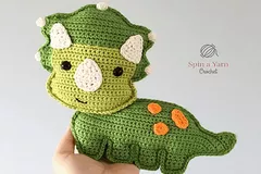 Triceratops Dinosaur Crochet Pattern For Beginners By Spin A Yarn Crochet