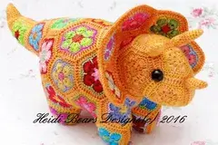 Plod, The African Flower Triceratops Crochet Pattern By Heidi Bears