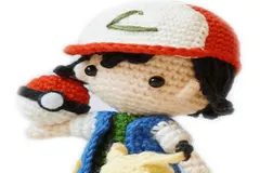 Ash Ketchum Crochet Pattern With Mini Pikachu and Pokeball By Amiguruku