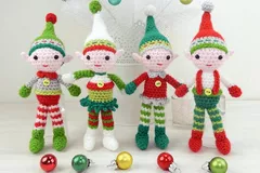 Elf Quartet Christmas Amigurumi Crochet Pattern By Moji Moji Design